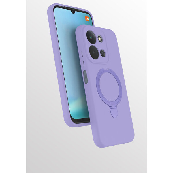 Ntech Hoesje Geschikt voor Xiaomi Redmi 15C hoesje zacht siliconen Lila - Liquid Backcover ring hoesje Geschikt voor Magsafe