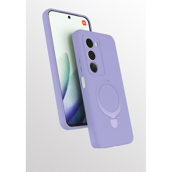 Ntech Hoesje Geschikt voor Xiaomi Redmi 15 4G hoesje zacht siliconen Lila - Liquid Backcover ring hoesje Geschikt voor Magsafe