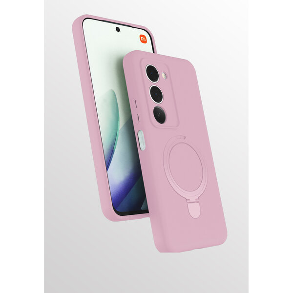 Ntech Hoesje Geschikt voor Xiaomi Redmi 15 4G hoesje zacht siliconen Licht Roze - Liquid Backcover ring hoesje Geschikt voor Magsafe