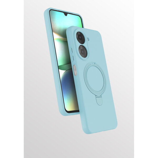 Ntech Hoesje Geschikt voor Xiaomi Redmi A5 4G hoesje zacht siliconen Mint Groen - Liquid Backcover ring hoesje Geschikt voor Magsafe