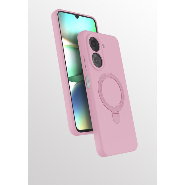 Ntech Hoesje Geschikt voor Xiaomi Redmi A5 4G hoesje zacht siliconen Licht Roze - Liquid Backcover ring hoesje Geschikt voor Magsafe