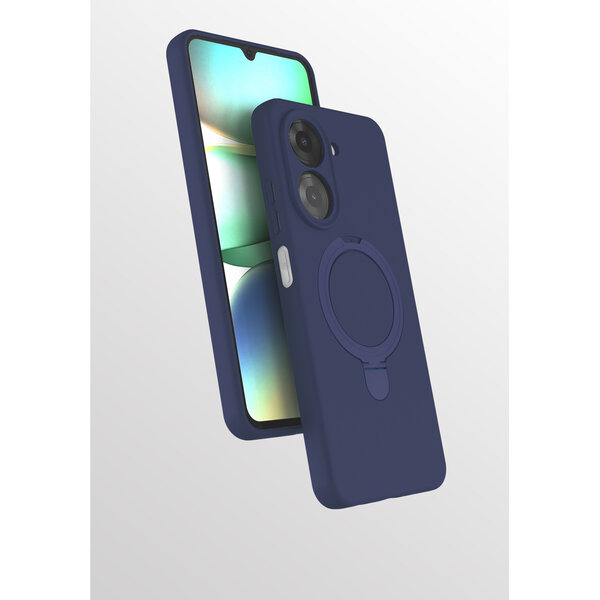 Ntech Hoesje Geschikt voor Xiaomi Redmi A5 4G hoesje zacht siliconen Navy - Liquid Backcover ring hoesje Geschikt voor Magsafe