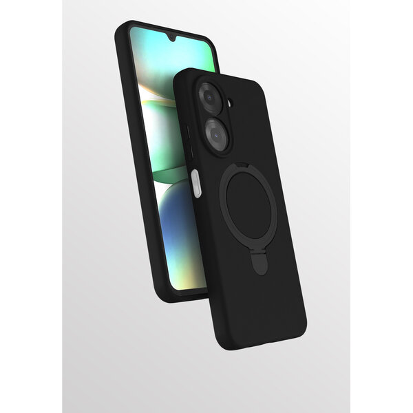 Ntech Hoesje Geschikt voor Xiaomi Redmi A5 4G hoesje zacht siliconen Zwart - Liquid Backcover ring hoesje Geschikt voor Magsafe