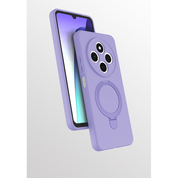 Ntech Hoesje Geschikt voor Xiaomi Redmi 14C hoesje zacht siliconen Lila - Liquid Backcover ring hoesje Geschikt voor Magsafe