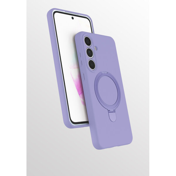 Ntech Hoesje Geschikt voor Samsung A36 hoesje zacht siliconen Lila - Liquid Backcover ring hoesje Geschikt voor Magsafe