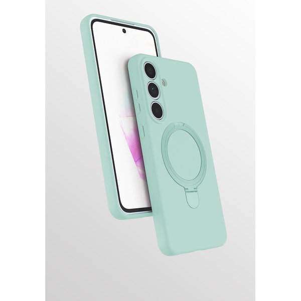 Ntech Hoesje Geschikt voor Samsung A36 hoesje zacht siliconen Mint Groen - Liquid Backcover ring hoesje Geschikt voor Magsafe