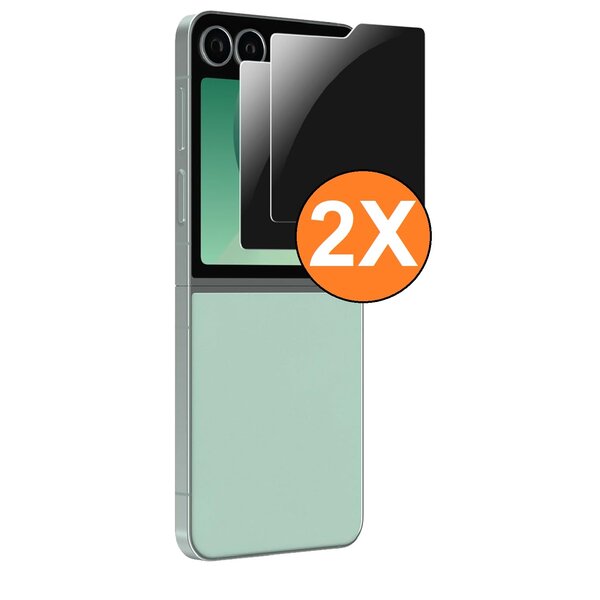 Ntech Screenprotector Geschikt voor Samsung  Z Flip 6 / 7 FE -  Flip 6 / 5/4 Privacy screenprotector 2 Stuks / Samsung Galaxy Z Flip 6 / 5 / 4 - Z Flip 7 FE screenprotector Privacy