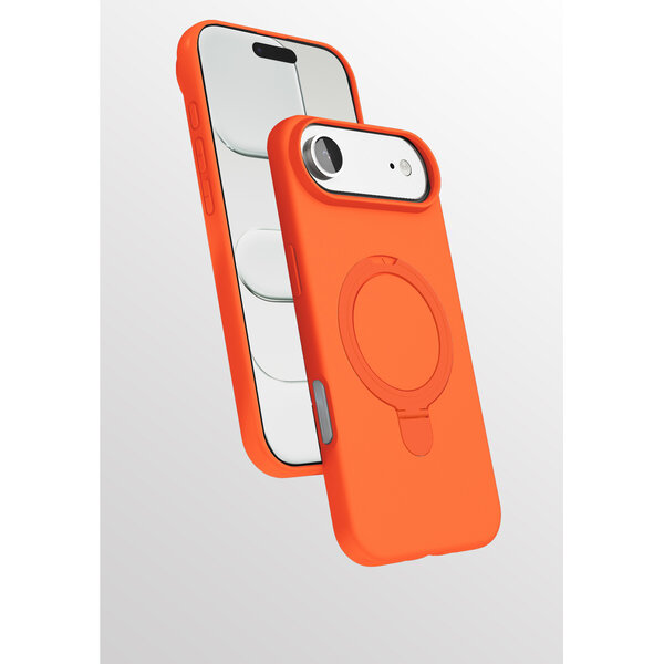 Ntech Hoesje Geschikt voor iPhone Air hoesje zacht siliconen Oranje - Liquid Backcover ring hoesje Geschikt voor Magsafe