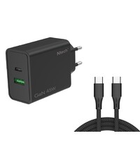 Ntech Ntech - USB C Adapter 45W & USB-A 18W - USB C Oplader Zwart