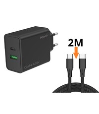 Ntech Ntech - USB C Adapter 45W & USB-A 18W - USB C Oplader Zwart