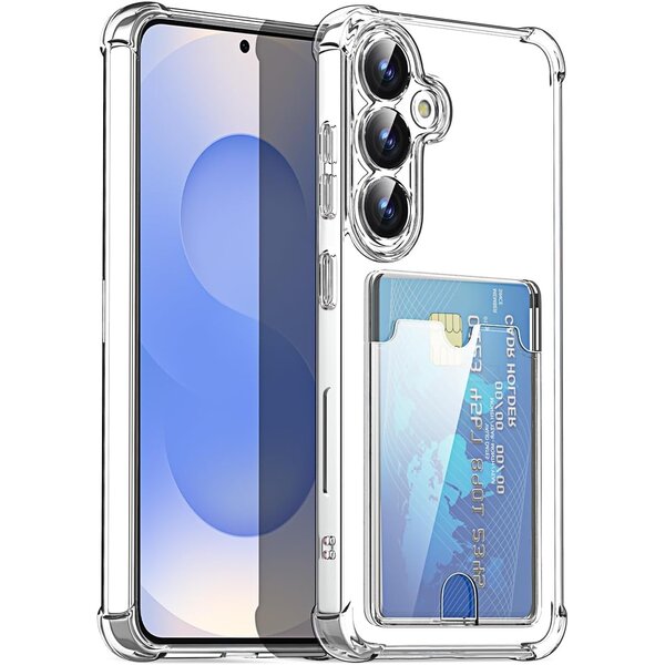 Ntech Ntech - Transparant hoesje met Pasjeshouder geschikt voor Samsung Galaxy S26 - Shock Proof Case – Kaarthouder