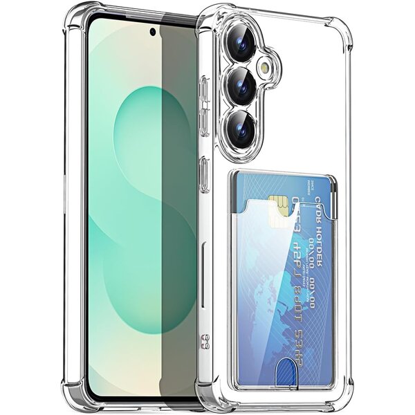 Ntech Ntech - Transparant hoesje met Pasjeshouder geschikt voor Samsung Galaxy S26 Plus - Shock Proof Case – Kaarthouder
