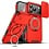 Ntech Hoesje Geschikt voor iPhone 17 Pro hoesje Rood - Shock Hybrid Armor Hoes met Kickstand Ring en Camera Bescherming - Geschikt voor MagSafe
