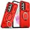 Ntech Hoesje Geschikt voor Samsung Galaxy S25 FE hoesje Rood - Shock Hybrid Armor Hoes met Kickstand Ring en Camera Bescherming - Geschikt voor MagSafe