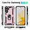 Ntech Hoesje Geschikt voor Samsung Galaxy A57 4G / 5G Hoesje Rose Goud Anti-Shock Hybrid Armor hoesje Met Draaibare Ring Houder - Samsung A57 Screenprotector 2 pack