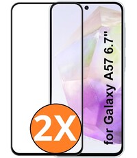 Ntech Full Cover Screenprotector Geschikt voor Samsung Galaxy A57 Zwart 2pack
