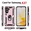 Ntech Hoesje Geschikt voor Samsung Galaxy A37 5G Hoesje Rose Goud - Anti-Shock Hybrid Armor hoesje Met Draaibare Ring Houder - Samsung A37 Screenprotector 2 pack