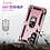 Ntech Hoesje Geschikt voor Samsung Galaxy A37 5G Hoesje Rose Goud - Anti-Shock Hybrid Armor hoesje Met Draaibare Ring Houder - Samsung A37 Screenprotector 2 pack