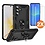 Ntech Hoesje Geschikt voor Samsung Galaxy A37 5G Hoesje Zwart Anti-Shock Hybrid Armor hoesje Met Draaibare Ring Houder - Samsung A37 Screenprotector 2 pack