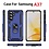 Ntech Hoesje Geschikt voor Samsung Galaxy A37 5G Hoesje Blauw - Anti-Shock Hybrid Armor hoesje Met Draaibare Ring Houder - Samsung A37 Screenprotector 2 pack