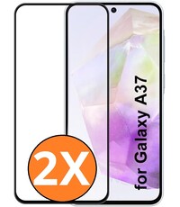 Ntech Full Cover Screenprotector Geschikt voor Samsung Galaxy A37 Zwart