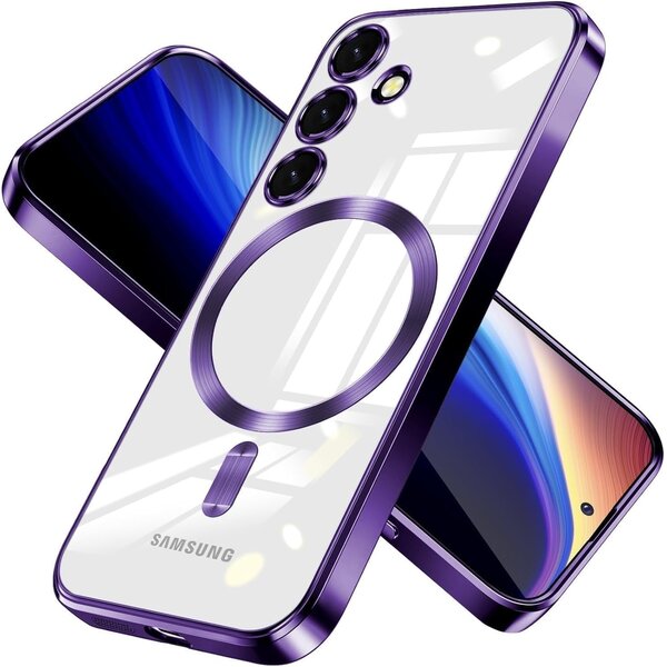 Ntech Hoesje Geschikt voor Samsung Galaxy S26 hoesje backcover Paars – Geschikt voor Magsafe Lens beschermer – Transparant