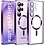 Ntech Hoesje Geschikt voor Samsung Galaxy S26 Ultra hoesje backcover Paars – Geschikt voor Magsafe Lens beschermer – Transparant