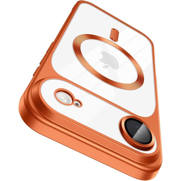Ntech Hoesje Geschikt voor iPhone Air hoesje backcover Oranje  – Lens beschermer – Transparant