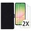 Ntech Hoesje geschikt voor Samsung Galaxy A57 5G hoesje Zwart pasjeshouder telefoon hoes - Met screenprotector tempered glass voor Galaxy A57 5G - 2x