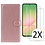 Ntech Hoesje geschikt voor Samsung Galaxy A57 5G hoesje Rose Goud pasjeshouder telefoon hoes - Met screenprotector tempered glass voor Galaxy A57 5G - 2x