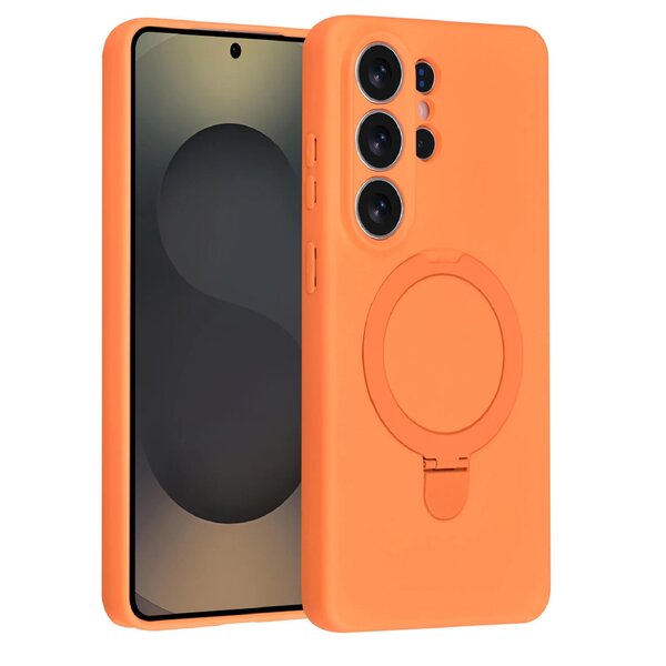 Ntech Hoesje Geschikt voor Samsung S26 Ultra hoesje zacht siliconen Oranje - Liquid Backcover ring hoesje Geschikt voor Magsafe hoesje