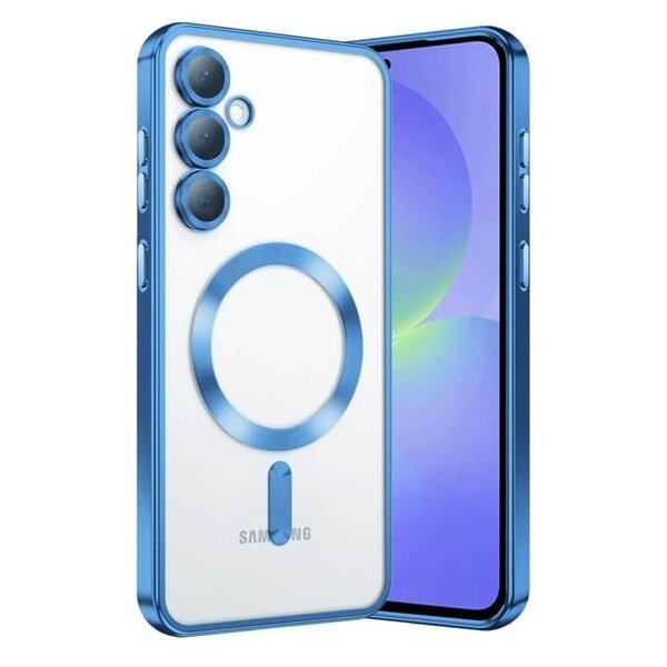 Ntech Hoesje Geschikt voor Samsung A56 / A36 Hoesje Blauw - Geschikt voor MagSafeTelefoonhoesje - soft siliconen Backcover