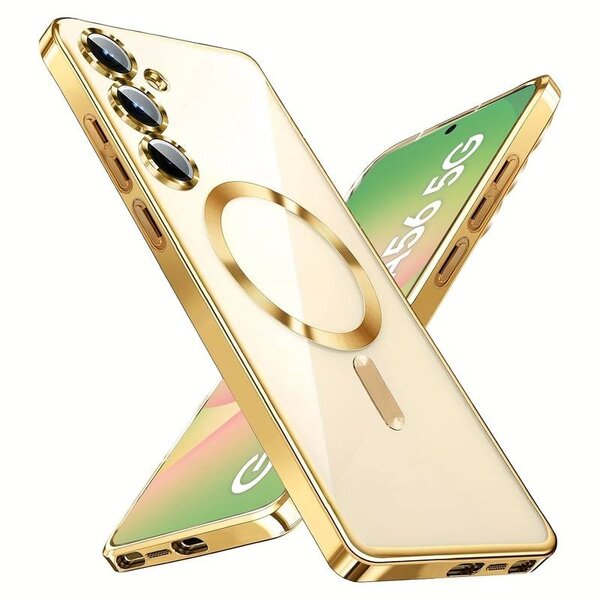 Ntech Hoesje Geschikt voor Samsung A56 / A36 Hoesje Goud - Geschikt voor MagSafeTelefoonhoesje - soft siliconen Backcover