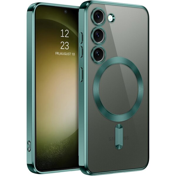 Ntech Hoesje Geschikt voor Samsung Galaxy S26 hoesje backcover Groen – Geschikt voor Magsafe Lens beschermer – Transparant