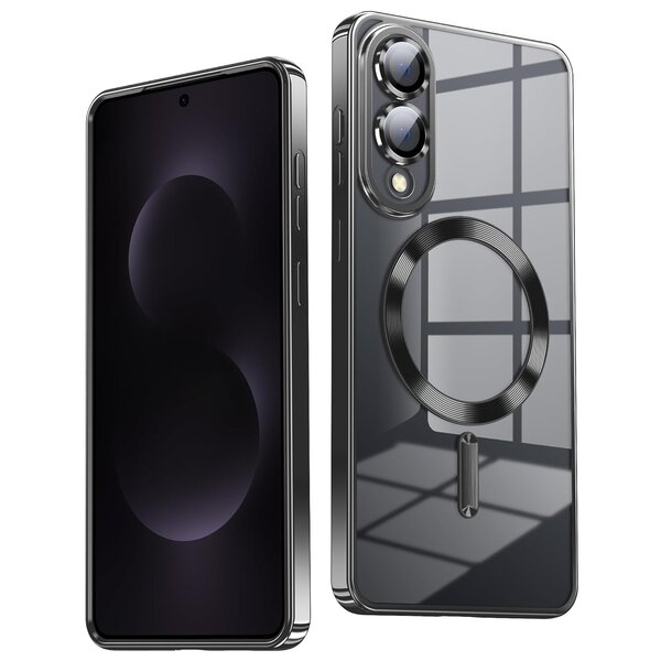 Ntech Hoesje Geschikt voor Samsung S25 Edge Hoesje Zwart - Geschikt voor MagSafeTelefoonhoesje - soft siliconen Backcover