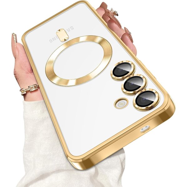 Ntech Hoesje Geschikt voor Samsung Galaxy A37 Hoesje Goud - Geschikt voor MagSafeTelefoonhoesje - soft siliconen Backcover