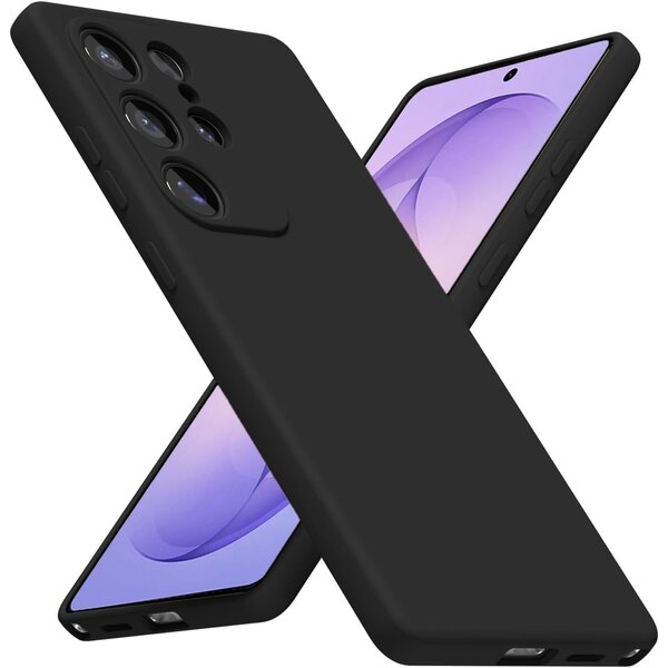 Ntech Hoesje geschikt voor Samsung Galaxy S26 Ultra hoesje Siliconen cover Zwart backcover