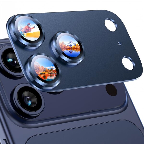 Ntech  Camera Lens Screen Protector Navy Geschikt voor iPhone 17 Pro Camera Lens Protector - Matte Metal Plate Full Coverage