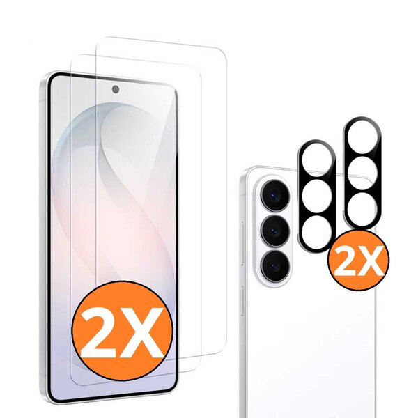Ntech Screenprotector geschikt voor Samsung S26 ScreenProtector en Camera lens protector/ Tempered glass - Beschermglas - Glasplaatje - 2+2 stuks