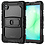 Ntech Tablet Hoes Geschikt voor Samsung Galaxy Tab A11 hoes Zwart - Rugged Shockproof Backcover met kickstand
