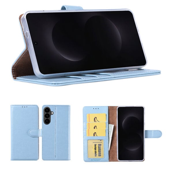 Ntech Hoesje Geschikt Voor Samsung Galaxy A57 Hoesje Blauw - met Pasjeshouder – bookcase Portemonnee - Walletcase - Portemonneehoes