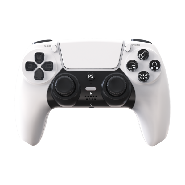 Ntech Ntech PS5 Controller Geschikt voor PS5 en PS5 Slim - ps5 game controller Draadloos - Wit - Audio Jack Input - Touch Sensor - Dual Trilmotoren Draadloze Controller