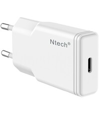 Ntech Ntech - USB C Adapter 30W - snellader USB C oplader Wit