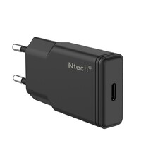 Ntech Ntech - USB C Adapter 30W - snellader USB C oplader Zwart