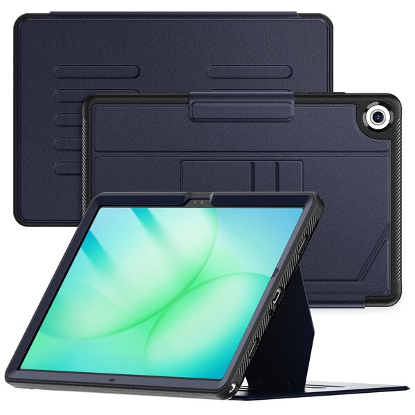 Ntech Tablet Hoes Geschikt voor Samsung Galaxy A11 Plus Navy - Galaxy A11 plus hoes met Kaartsleuven - Multi-Angle Magnetic Stand, Auto Sleep/Wake - Extra Stevig - Schokbestendig
