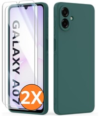 Ntech Hoesje geschikt voor Samsung Galaxy A07 5G Hoesje siliconen Donker Groen