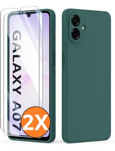 Ntech Hoesje geschikt voor Samsung Galaxy A07 5G Hoesje siliconen Donker Groen