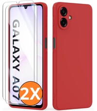 Ntech Hoesje geschikt voor Samsung Galaxy A07 5G Hoesje siliconen Wine Rood