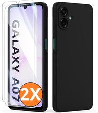 Ntech Hoesje geschikt voor Samsung Galaxy A07 5G Hoesje siliconen Zwart