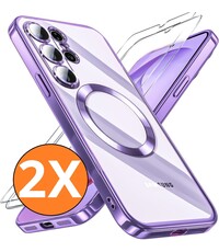 Ntech Hoesje Magsafe Geschikt voor Samsung Galaxy S26 hoesje backcover Paars